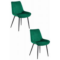 ESSZIMMERSTÜHLE 2er Set Dunkelgrüner Velours, gepolsterte Rückenlehne, Modernes Design - Grün, Textil (56/89/43cm) - Best For Home