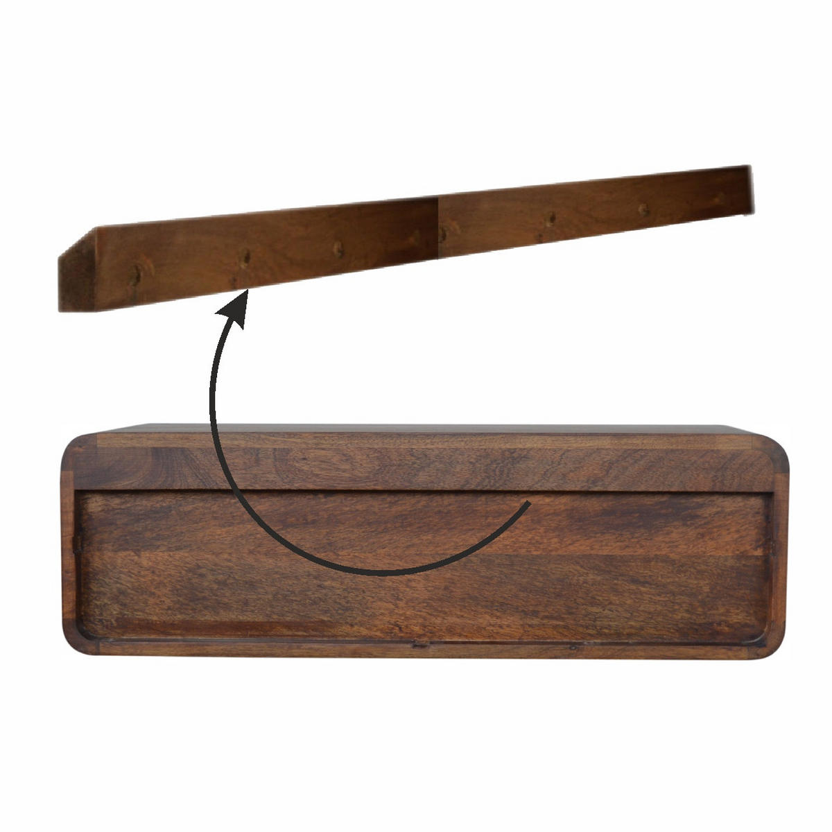 WANDKONSOLE mit 2 Schubladen - Messingfarben/Braun, Holz/Metall (80/25/32cm) - Artisan Furniture