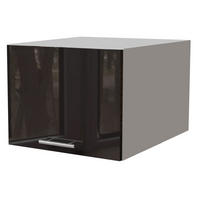 AUFSATZSCHRANK Essen W6B/45 Schwarz Hochglanz / Weiß Matt 45 / 59 / 36cm - Schwarz Hochglanz/Schwarz, Holz/Holzwerkstoff (45/36/59cm) - Feldmann-Wohnen