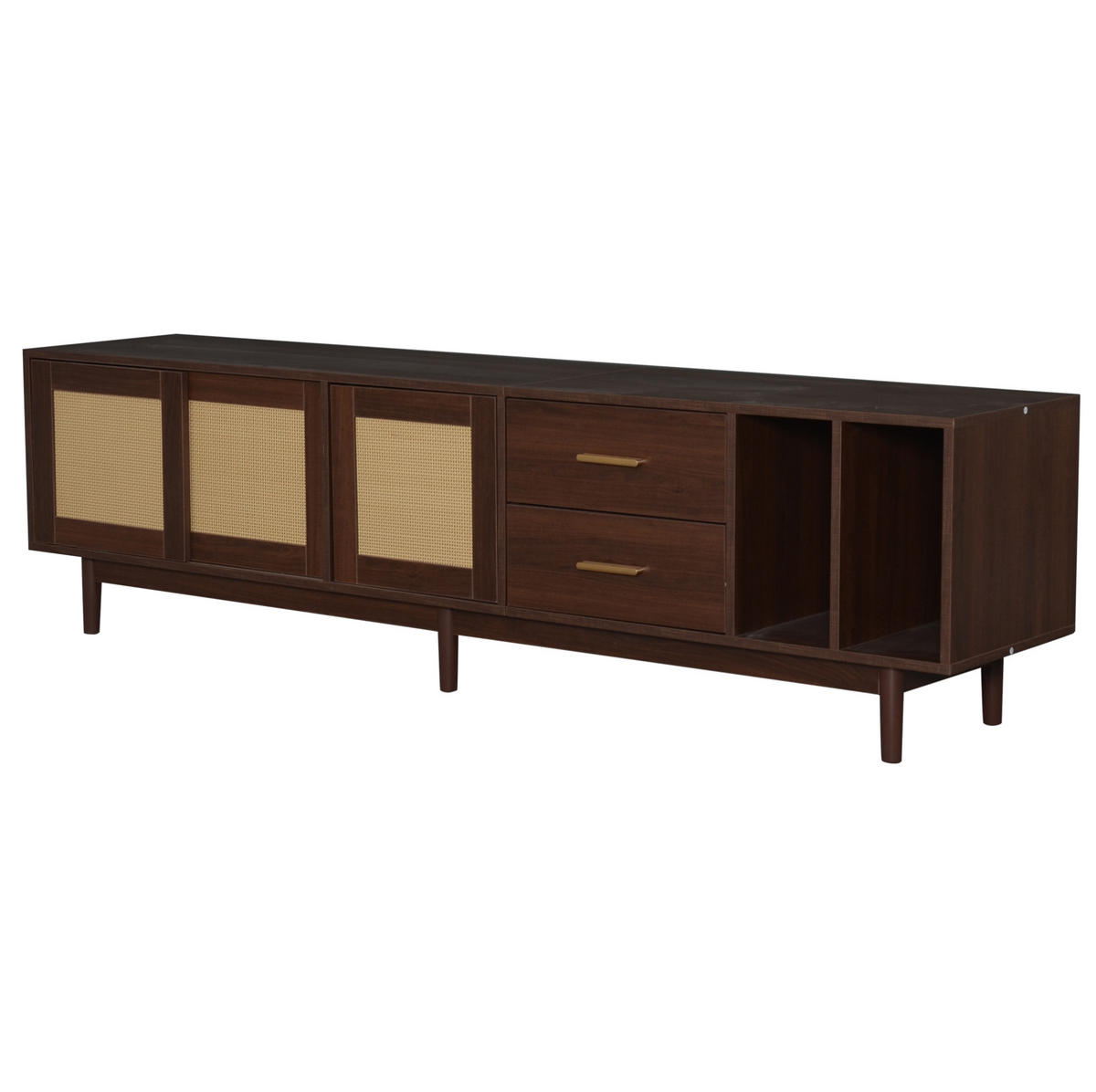 TV-ELEMENT mit Schiebetüren 190 x 40 x 52 cm MDF Braun - Braun, Holzwerkstoff (40/52/190cm) - Beauniv