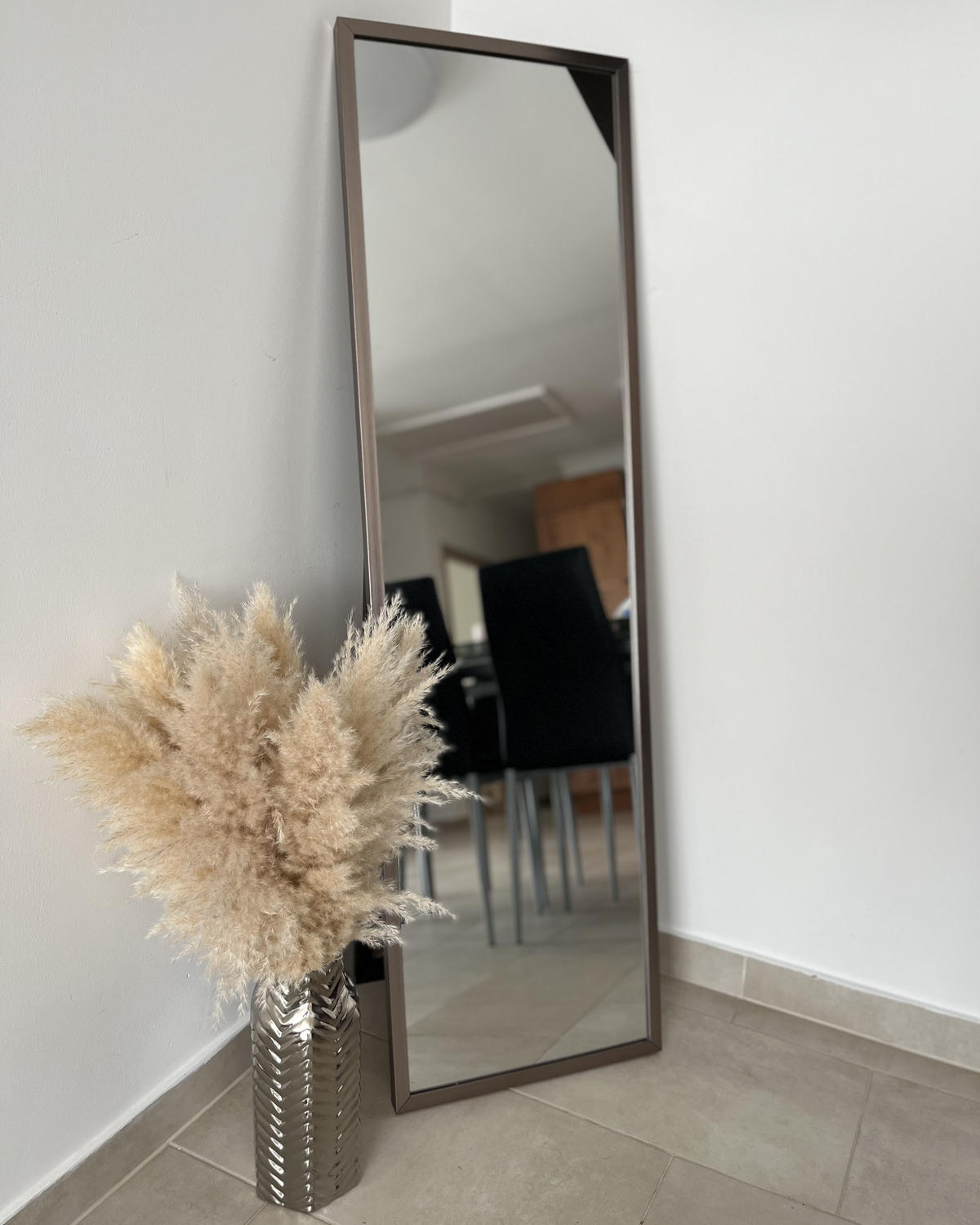 STEHSPIEGEL silber rechteckig 40/140 cm Torcy - Silberfarben, Kunststoff (40/140/3cm) - Beliani
