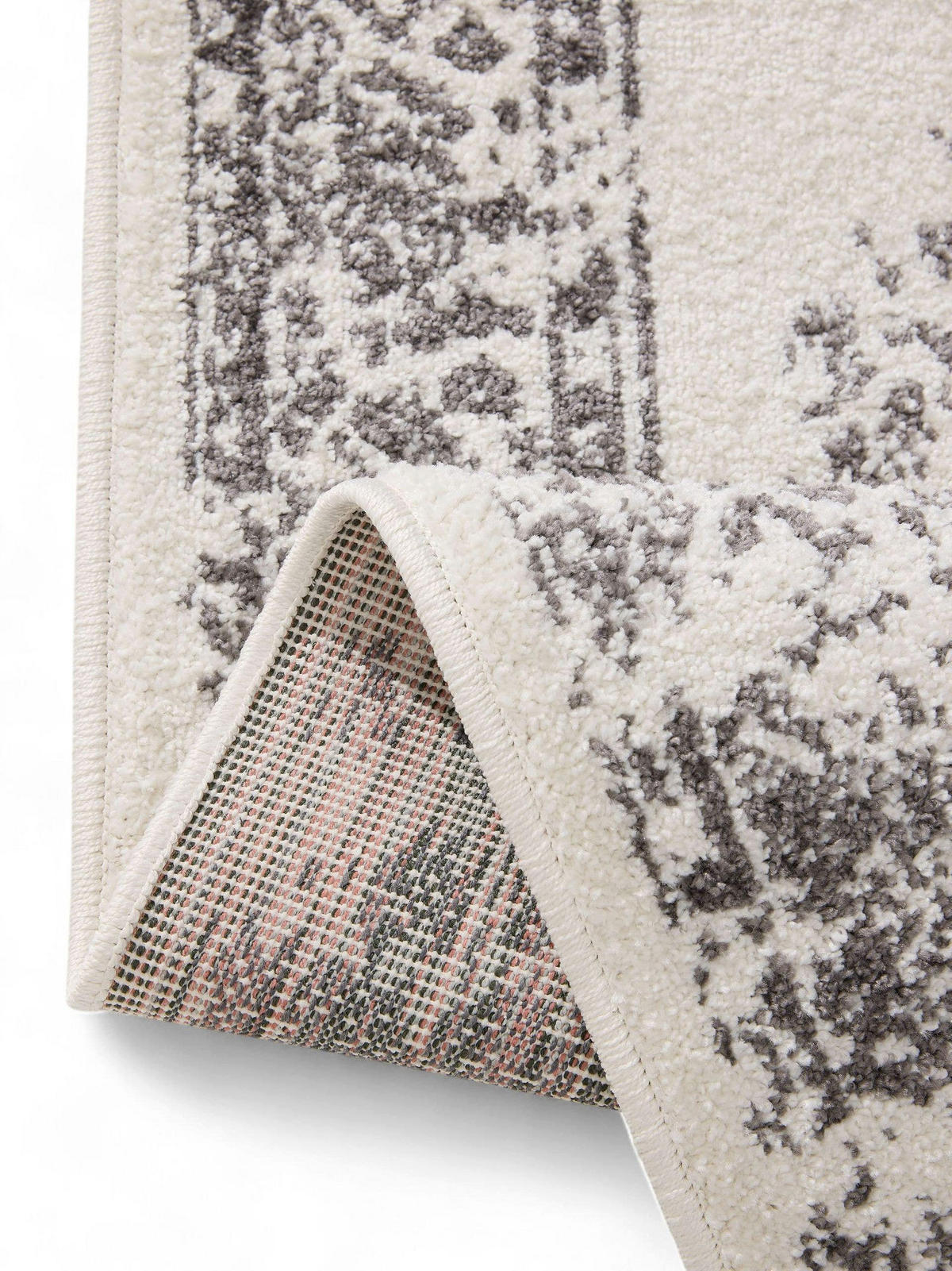 VINTAGE-TEPPICH Sia 300/400 cm - Creme/Grau, Kunststoff (300/400cm) - benuta