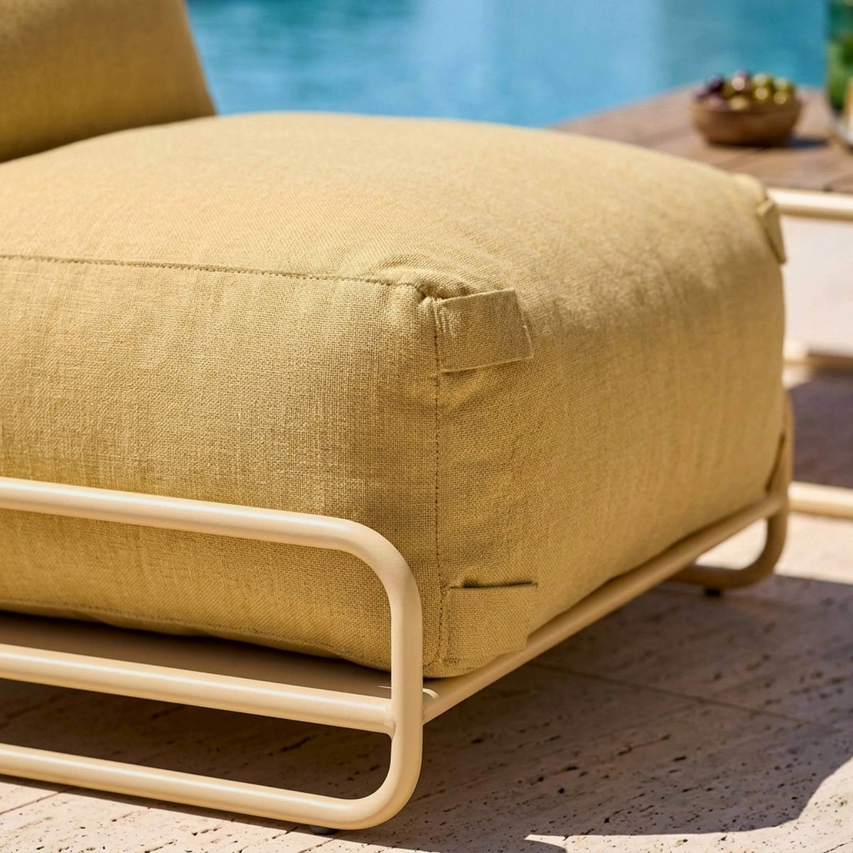 LOUNGESESSEL, hellgelb - Gelb, Textil (97/77/97cm) - Oviala