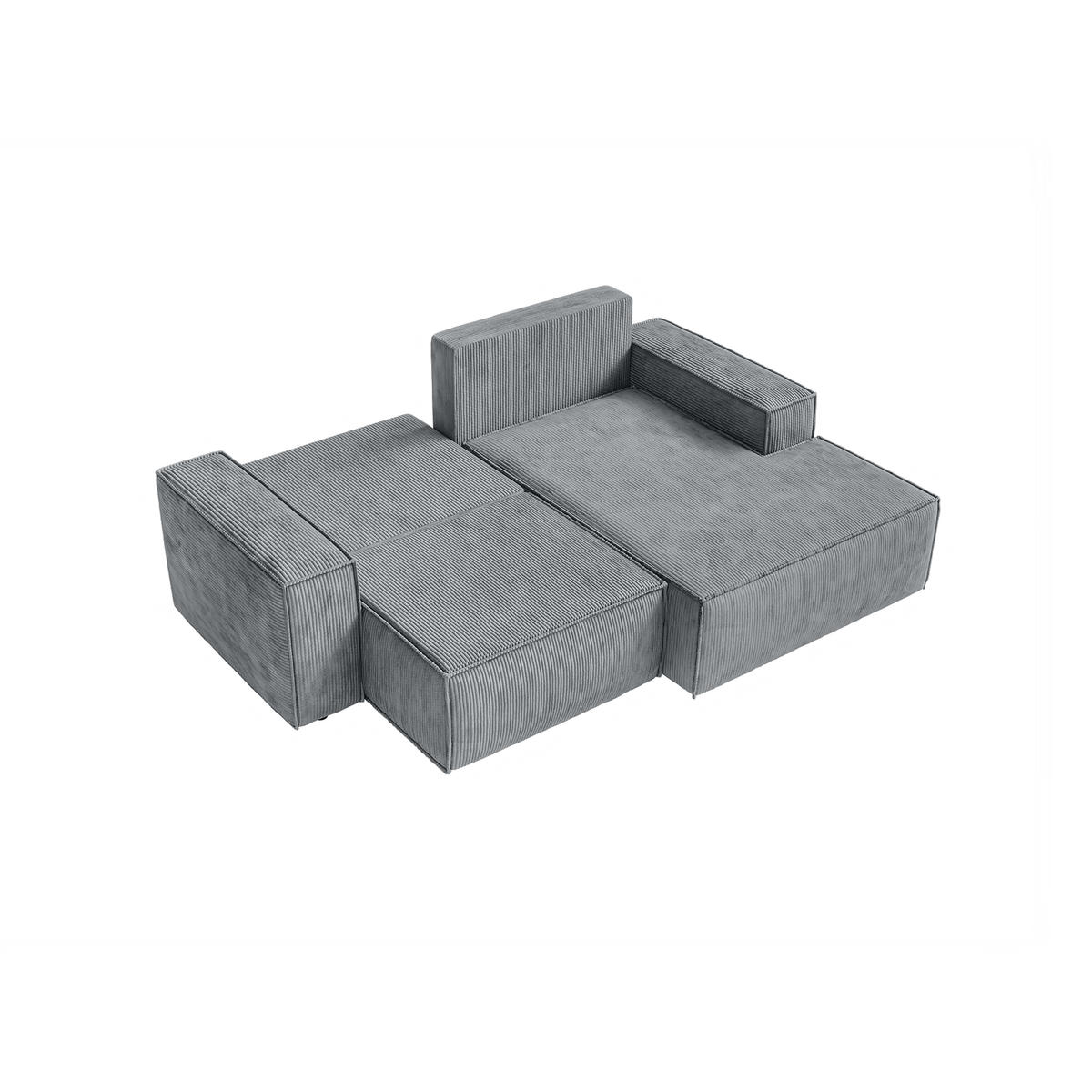 ECKSOFA KOKKO MINI mit Schlaffunktion, Grau - Grau, Textil (240/167cm) - Fedve