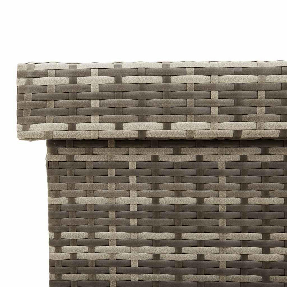 GARTENTRUHE Mit Rollen Grau 160/55/75 Cm Poly Rattan - Grau, Kunststoff (160/75/55cm) - vidaXL
