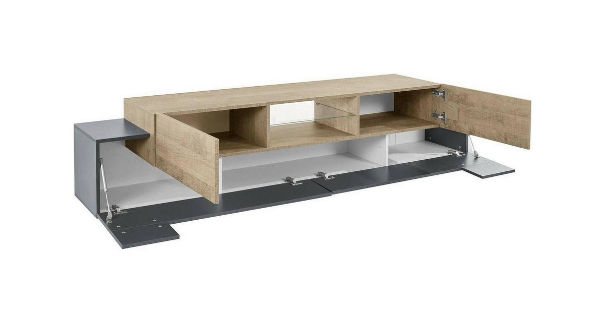 FERNSEHSCHRANK Anthrazit, Ahorn 40/220/51 cm - Schwarz, Holzwerkstoff (220/51/40cm) - DMORA