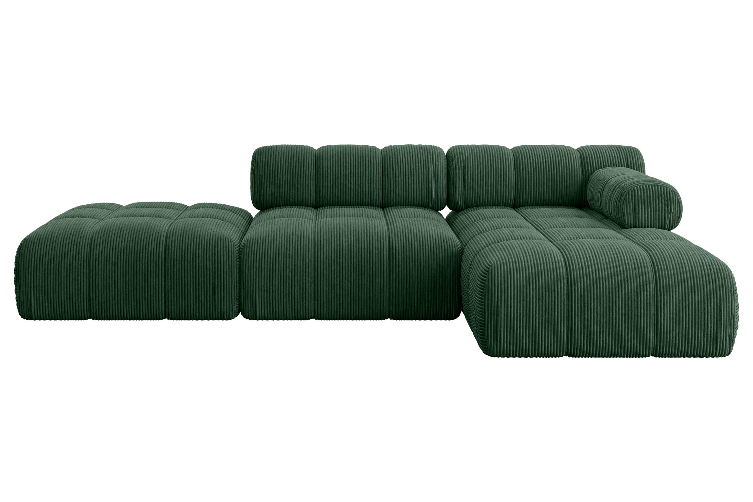 ECKSOFA modulares Sofa Lizur-L1 - 285x160x70 cm Grün Cord - Grün, Holzwerkstoff/Textil (285/160cm) - ALTDECOR