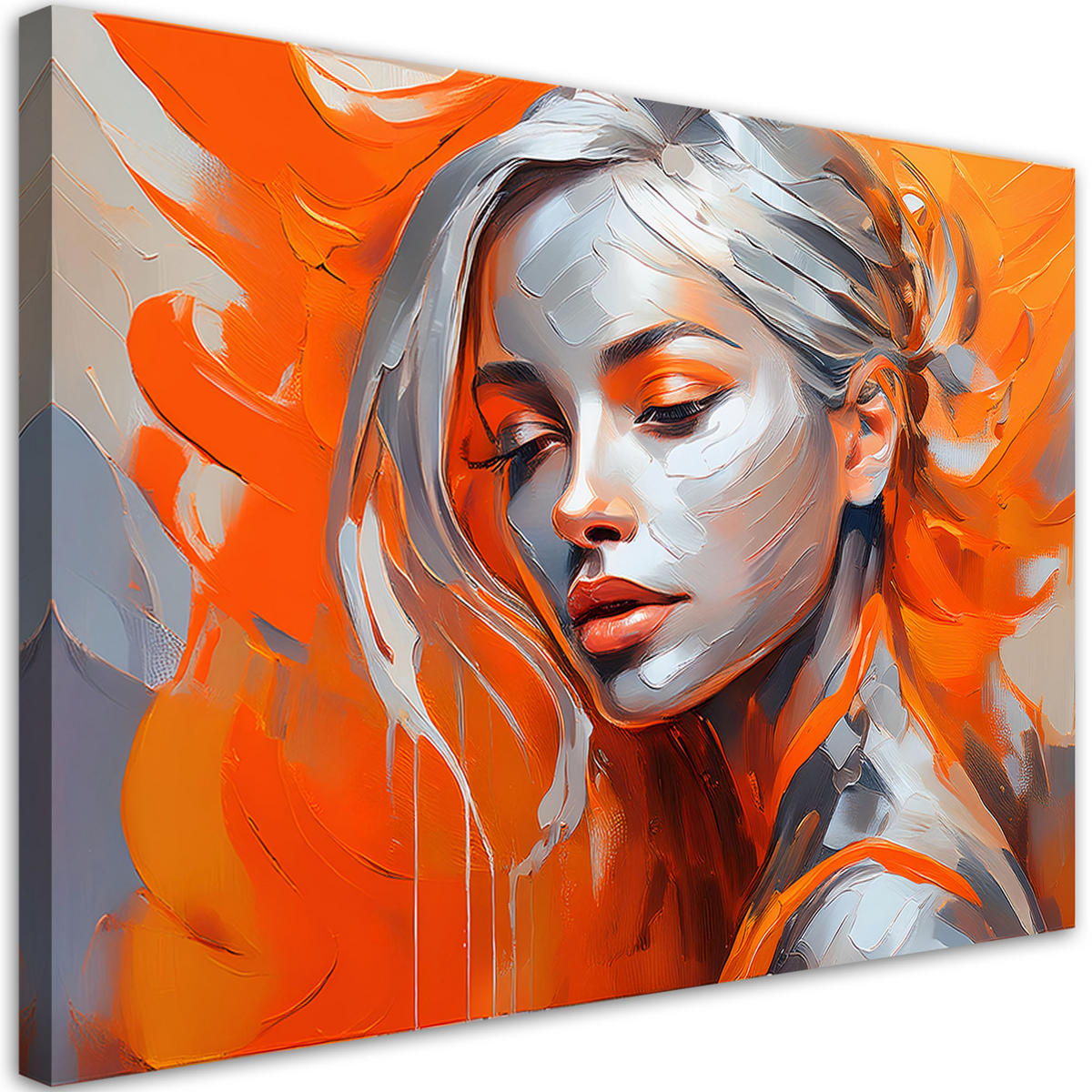 WANDBILD weiblicher glamour orange - Orange, Textil (60/40cm) - Feeby