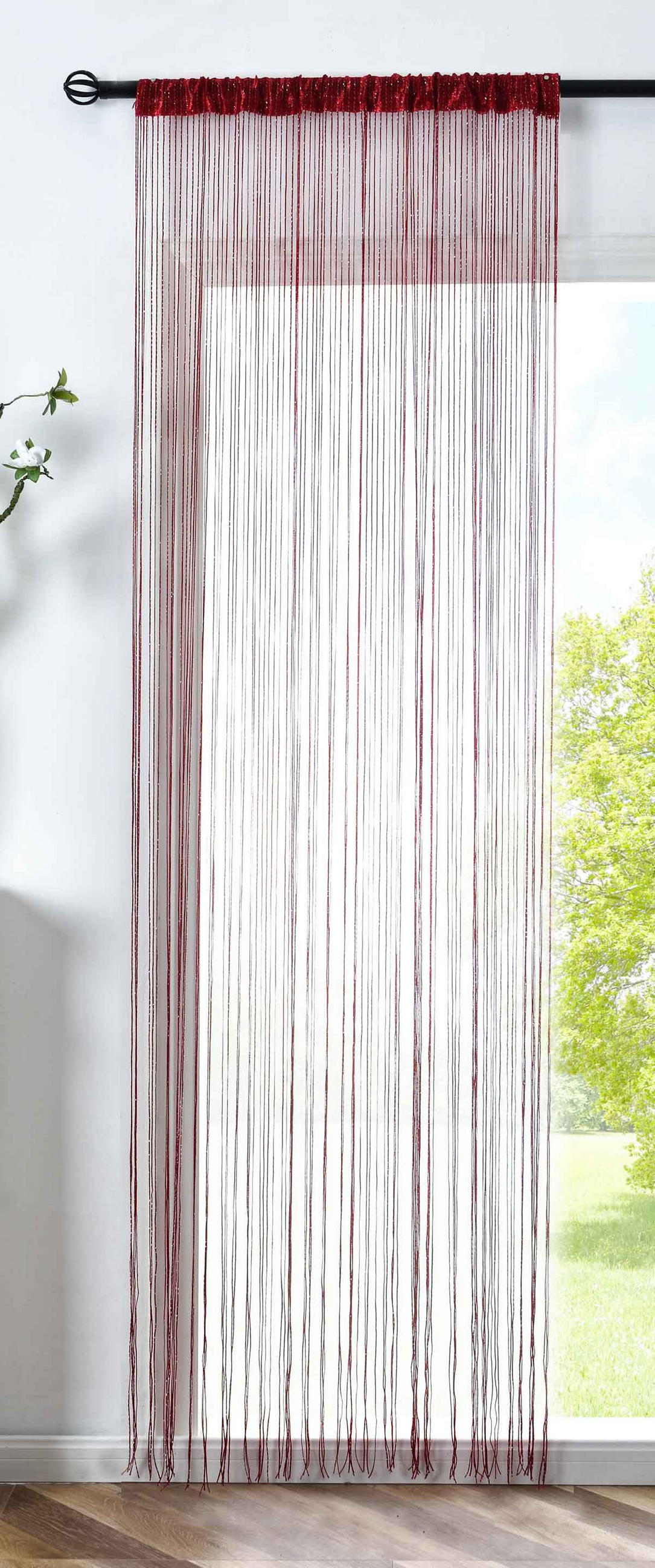 FADENGARDINE Shanghai HxB 250x145 cm Bordeaux Lurex - Bordeaux, Textil (145/250cm) - Gardinenbox
