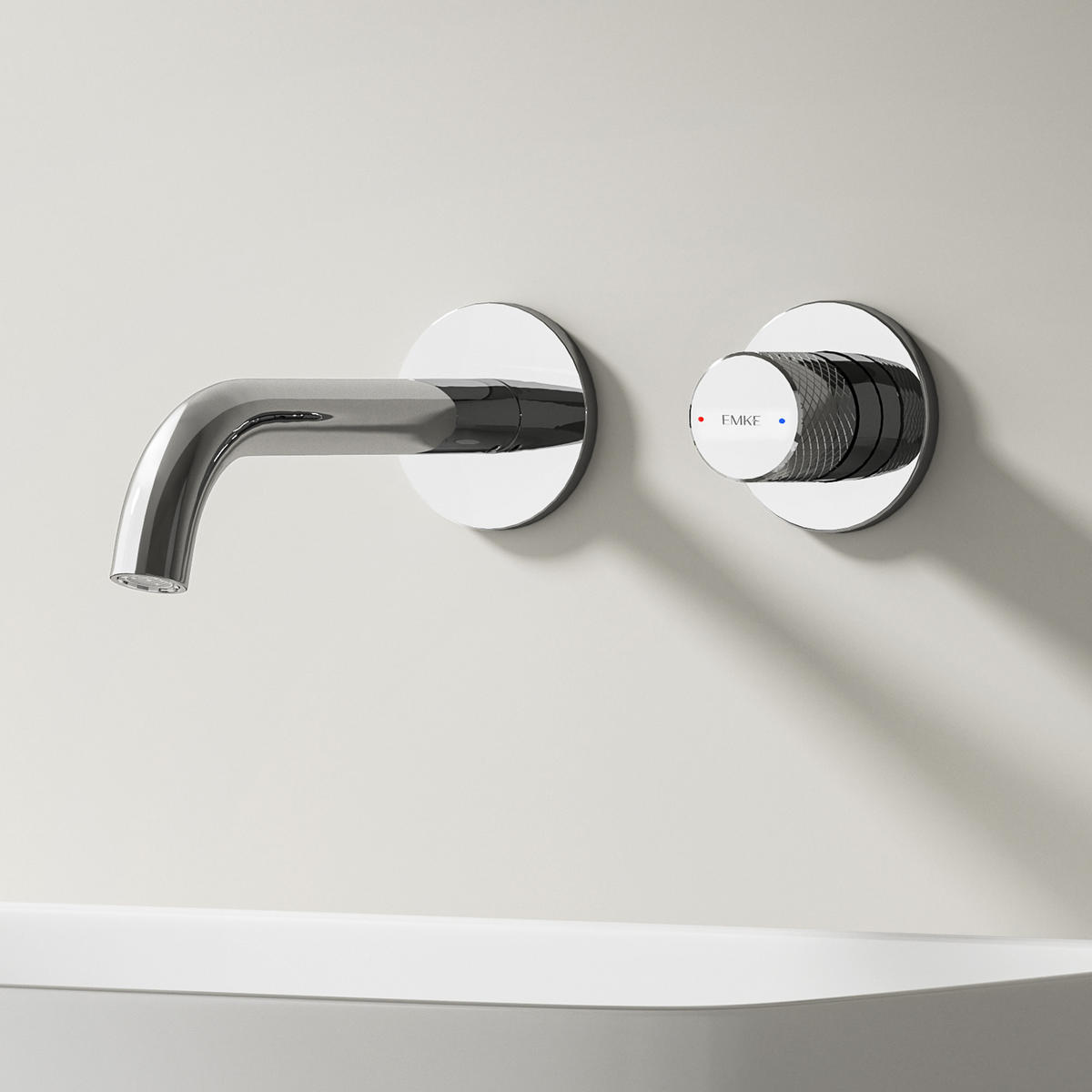 WASCHTISCHARMATUR Unterputz Chrom 28,1/14/6,5 cm - Chromfarben, Metall (28.1/14/6.5cm) - EMKE