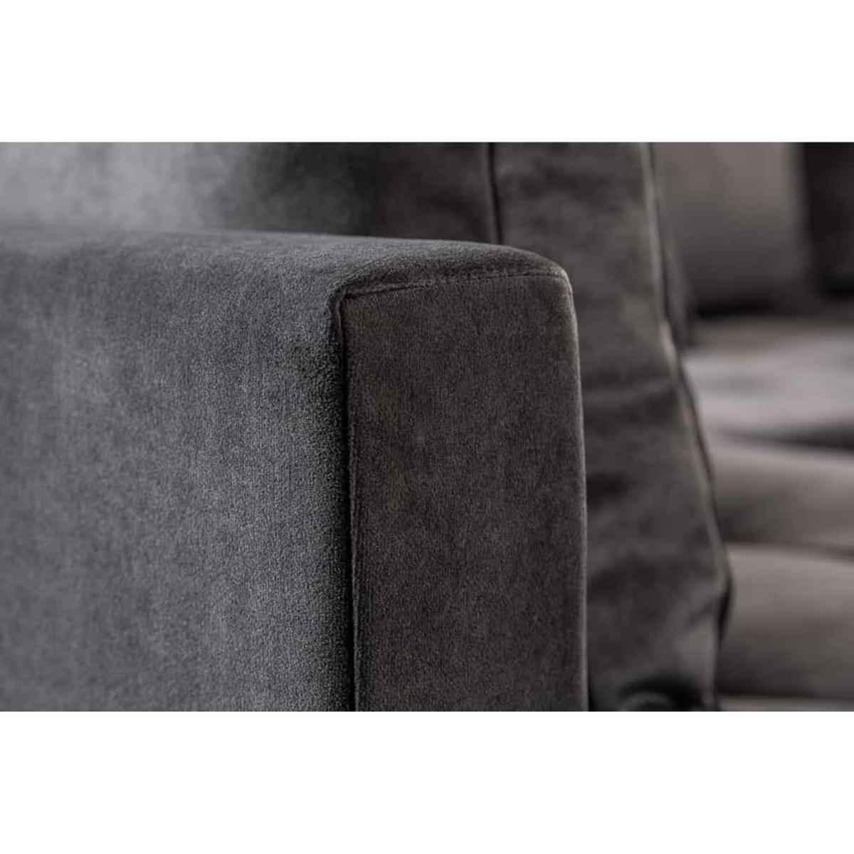 XXL WOHNLANDSCHAFT INKL. HOCKER KENT Samt Grau 305 cm - Silberfarben/Grau, Kunststoff/Textil (305/85/185cm) - riess-ambiente
