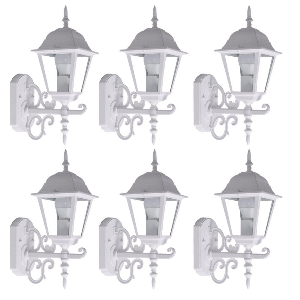 LED AUSSENLEUCHTE Alu Weiß 6er Set - Weiß, Glas (22.5/14.8/40cm)