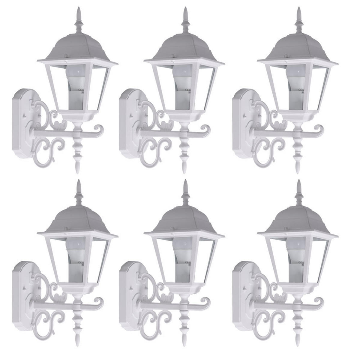 LED AUSSENLEUCHTE Alu Weiß 6er Set - Weiß, Glas (22.5/14.8/40cm)