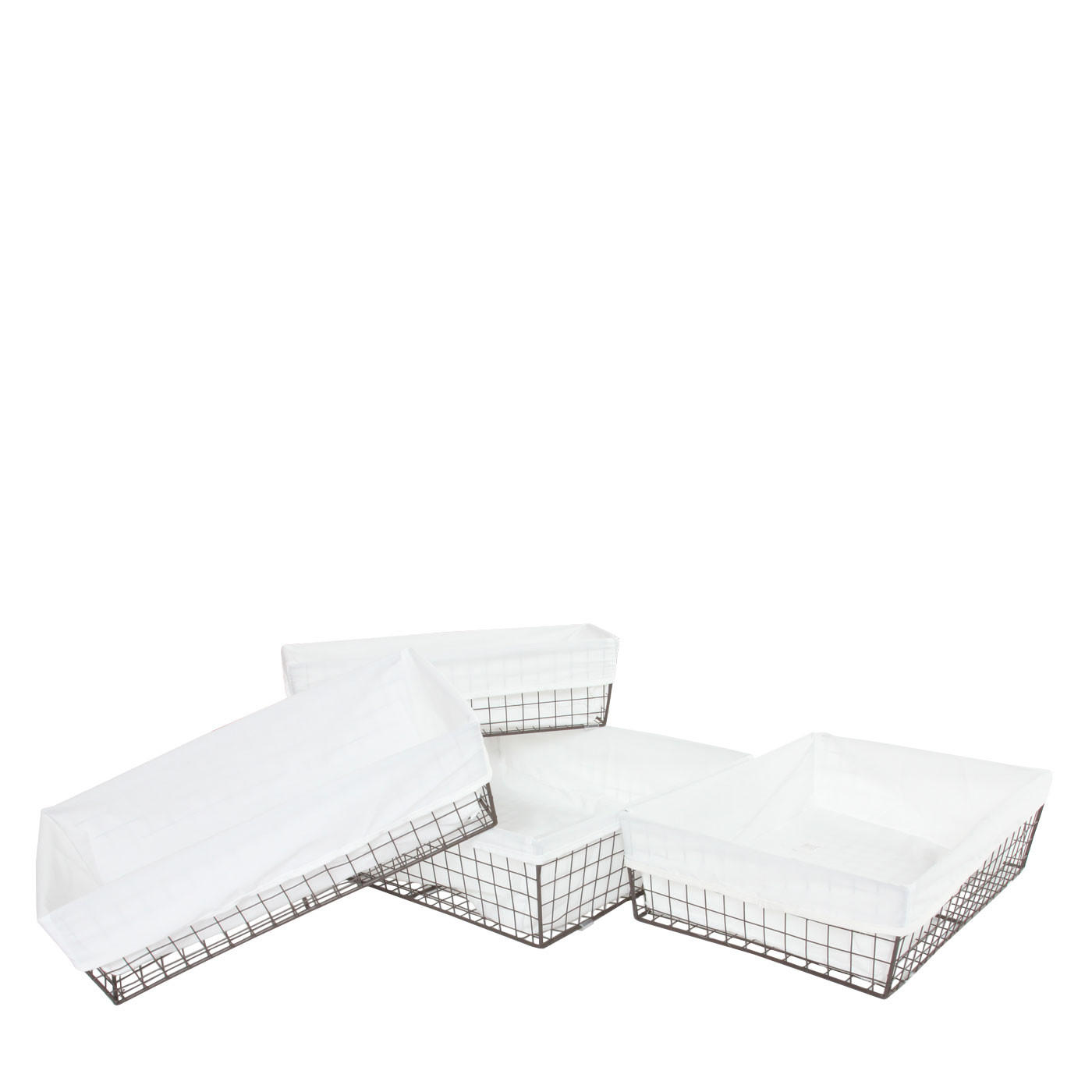 REGALKORB Schwarz, Reinweiß 4er-Set-Set - Schwarz/Weiß, Metall (50/56/175cm) - MCW