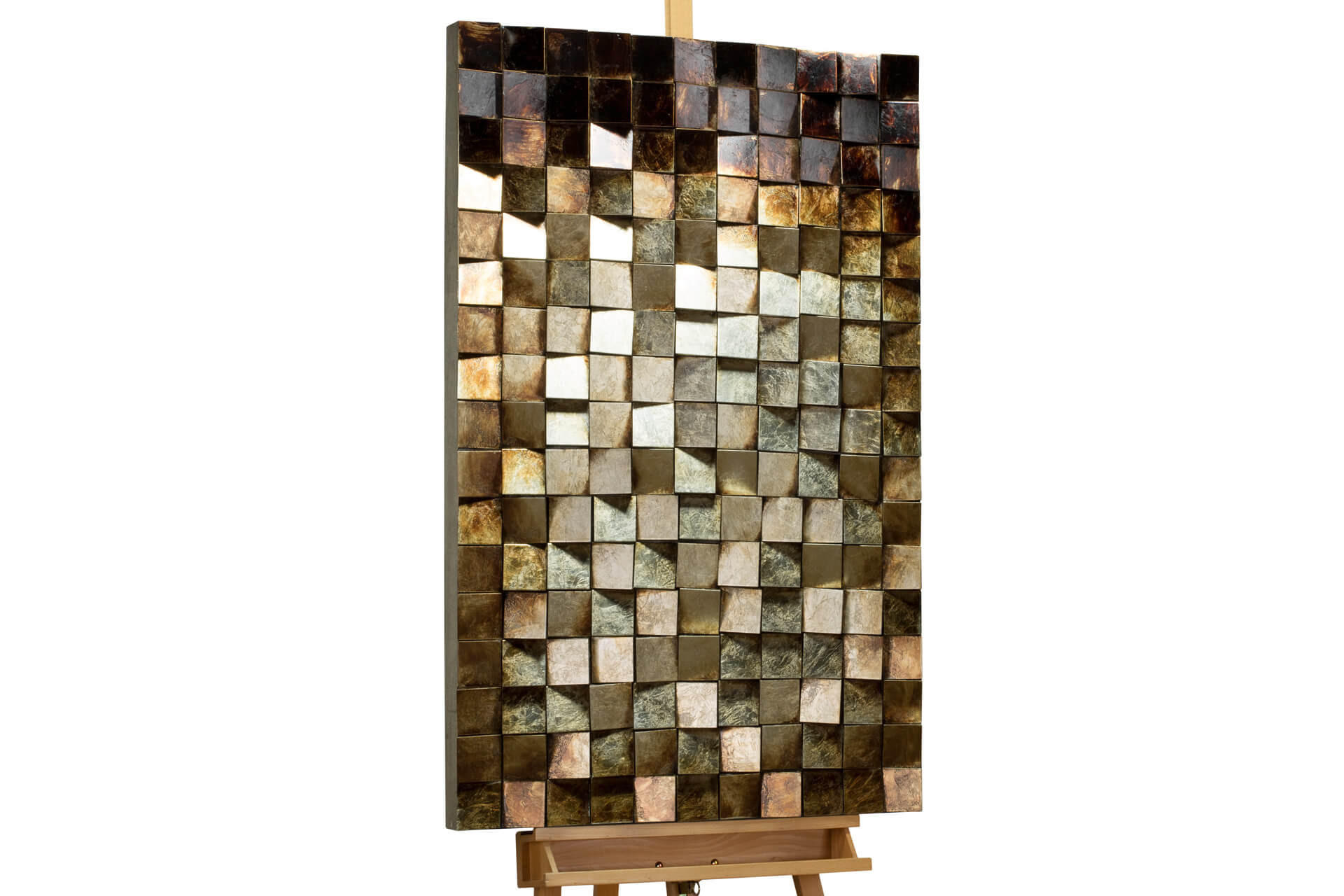 WANDBILD Silber 62/104 cm - Silberfarben/Braun, Holz/Kunststoff (6.8/104cm) - KUNSTLOFT