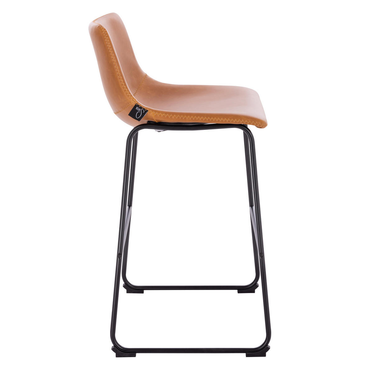 BARHOCKER JOHN 2er Set Kunstleder Cognac - Rotbraun, Textil (49/97/50cm) - SVITA