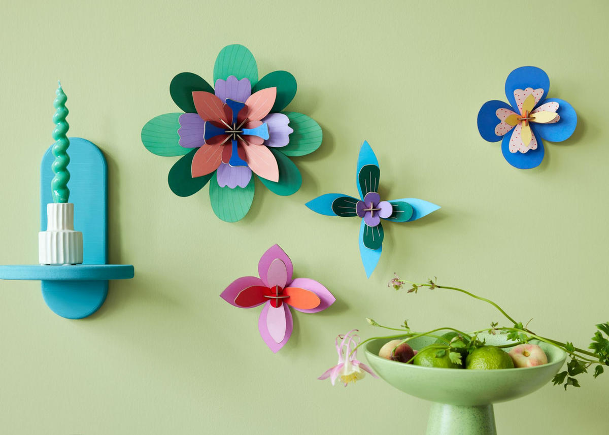 WANDDEKO Leucht Papierblume 4/19.5 cm - Multicolor, Wellpappe (4/19.5/19cm) - KUNSTLOFT