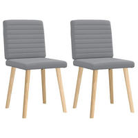 ESSZIMMERSTÜHLE 2 Stk. Hellgrau Stoff 45*54*86cm - Grau, Metall (45/86/54cm) - ZMH