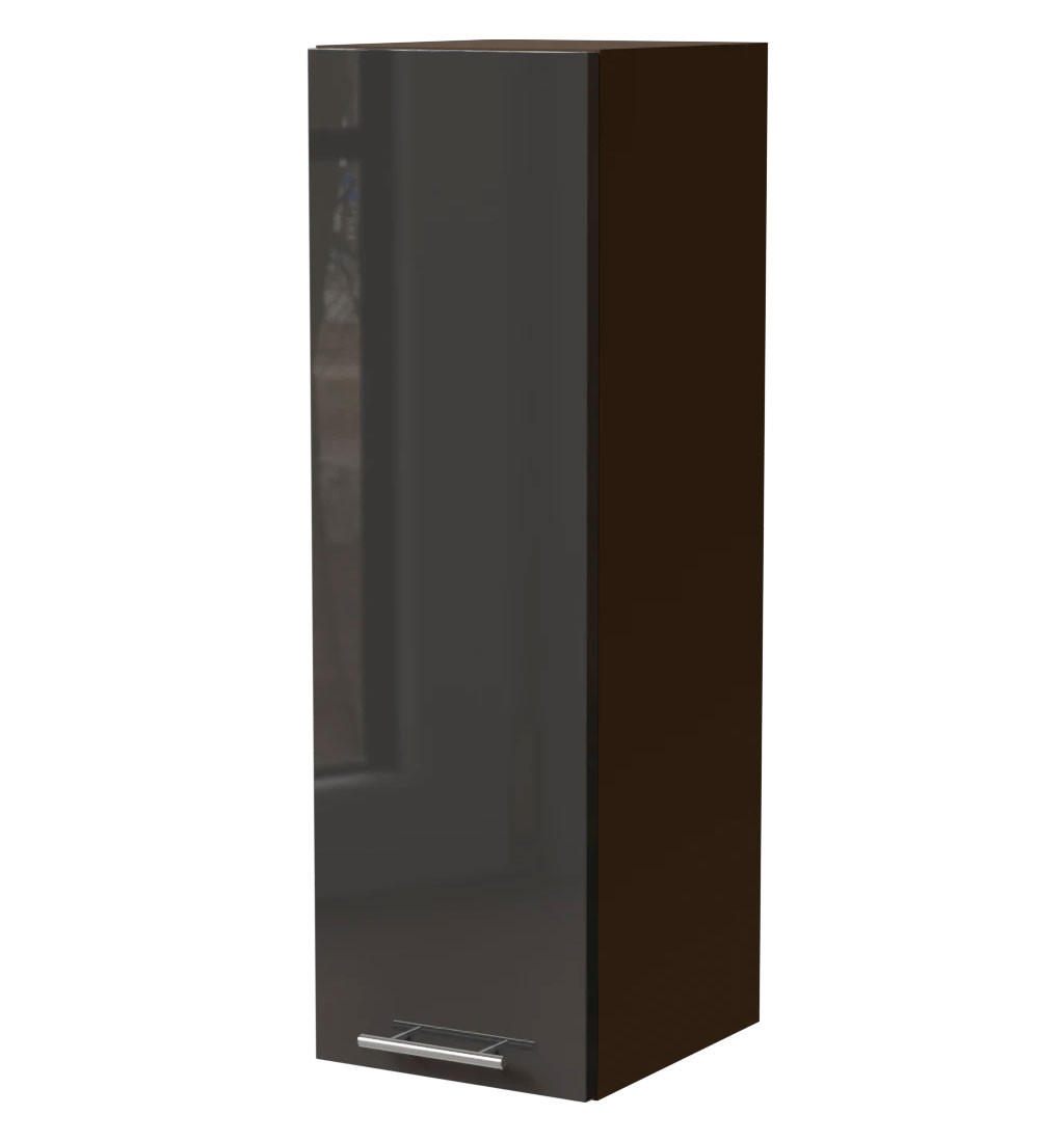 KÜCHENHÄNGESCHRANK W4/30 Essen Graphit Hochglanz / Lava Matt 30 / 32,5 / 96cm - Dunkelgrau/Graphitfarben, Holz/Holzwerkstoff (30/96/32.5cm) - Feldmann-Wohnen