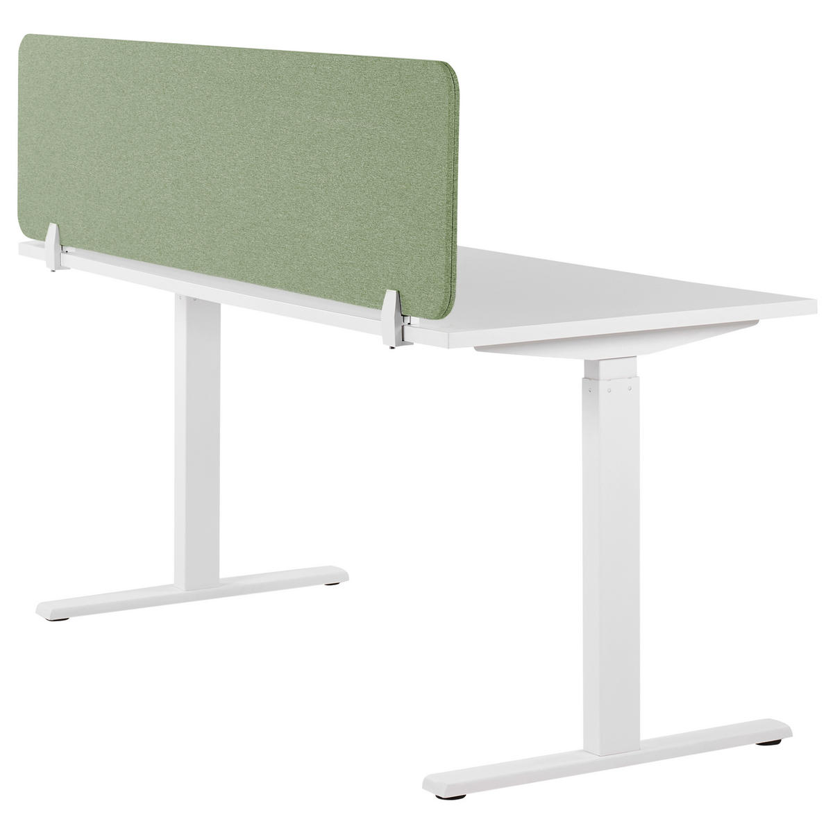 SCHREIBTISCHTRENNWAND 130 x 40 cm Hellgrün Wally - Grün, Textil (130/40/2cm) - Beliani
