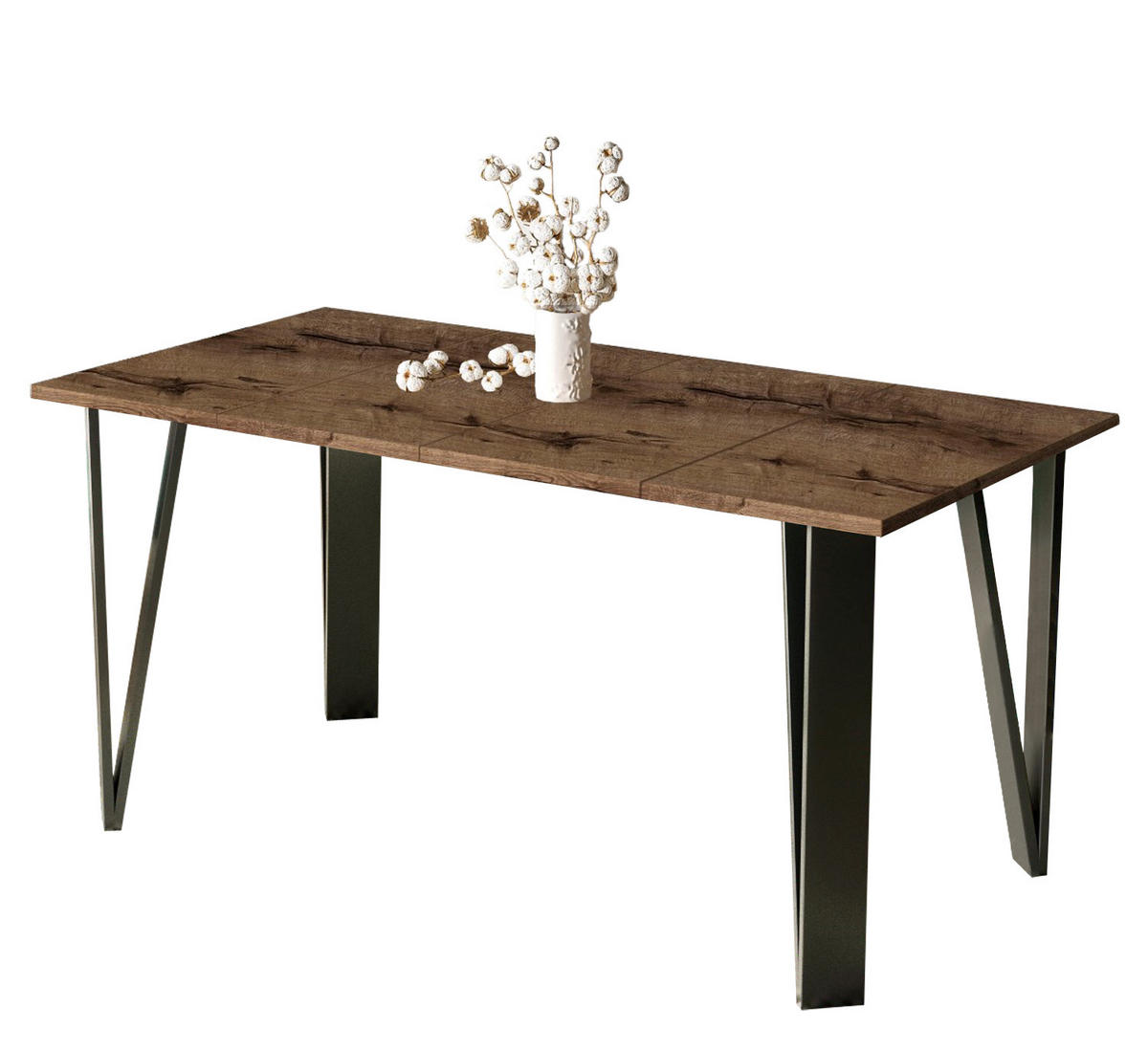 ESSTISCH Adeo ausziehbar bis 170 cm - Mooreichefarben, Holzwerkstoff (80/80/76cm) - Endo-Moebel