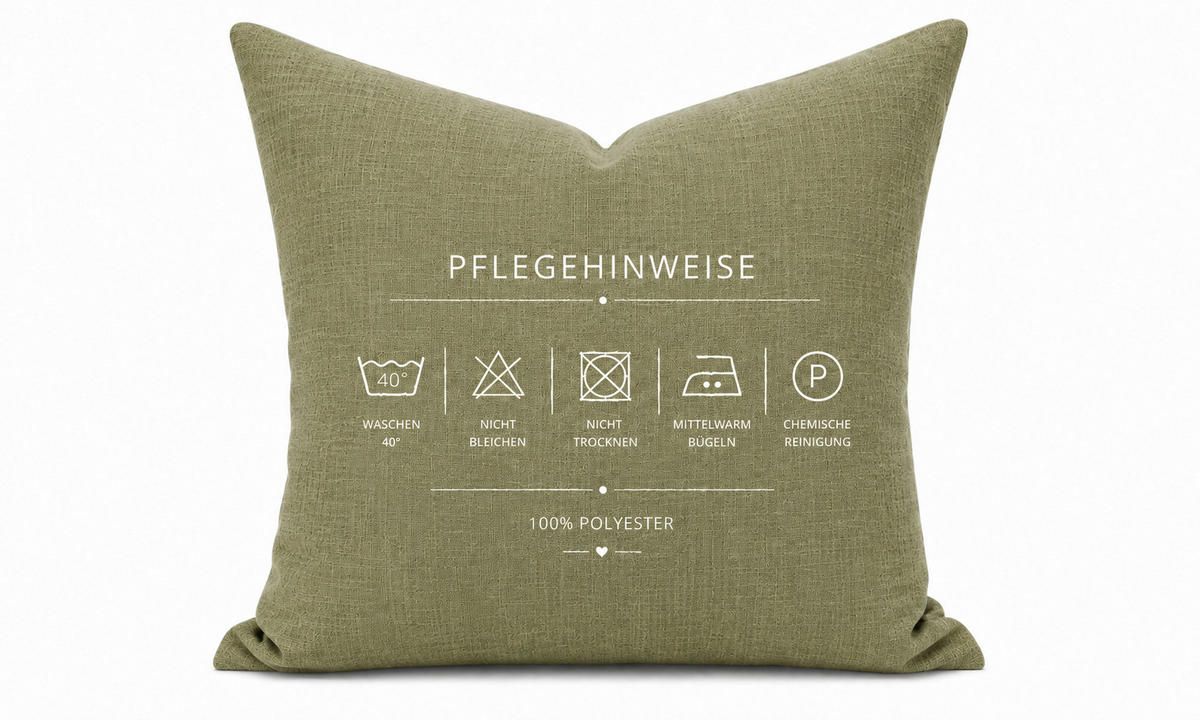 KISSENBEZUG Leinenoptik 50/50 cm Hellgrün - Hellgrün, Textil (50/50cm) - TiborTex