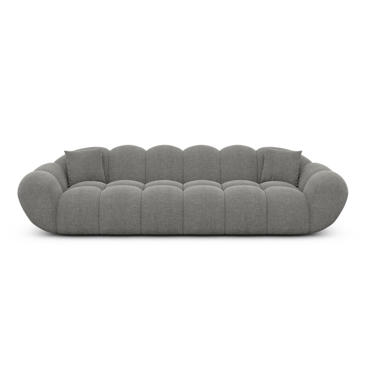 4-SITZER-SOFA Liva Grau Strukturstoff - Grau, Textil (265/70/93cm) - VAROYAL