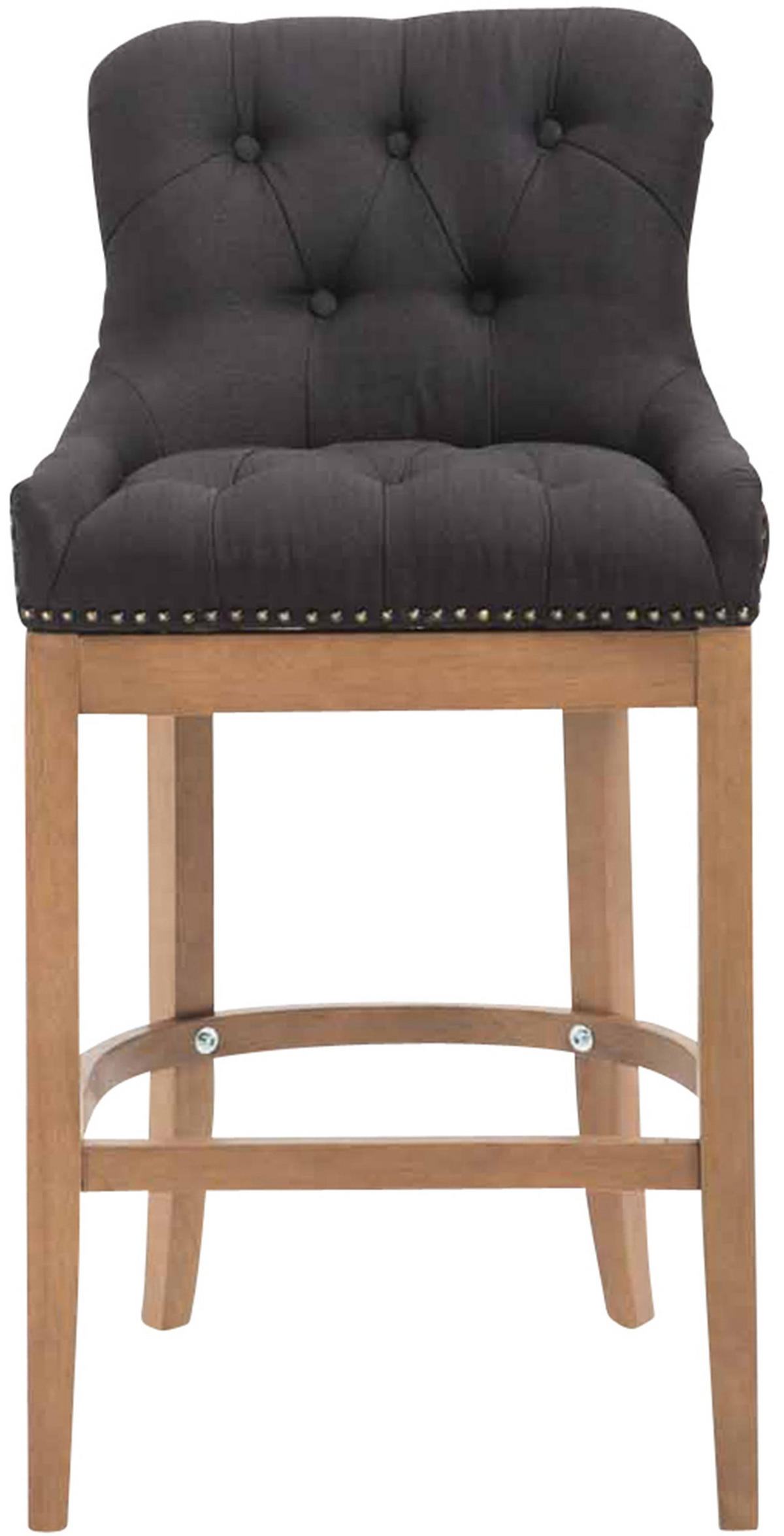 BARHOCKER Stoff Schwarz - Schwarz/Naturfarben, Holz/Textil (55/109/57cm) - CLP