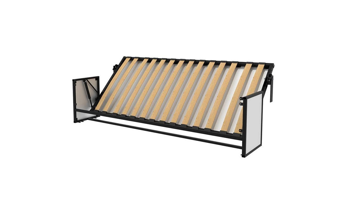 SCHRANKBETT Morphy Studio Modulares SizeFlex- und TypeFlex-System - 90x190, Horizontal - Schwarz, Metall (190/90cm) - WallBedKing