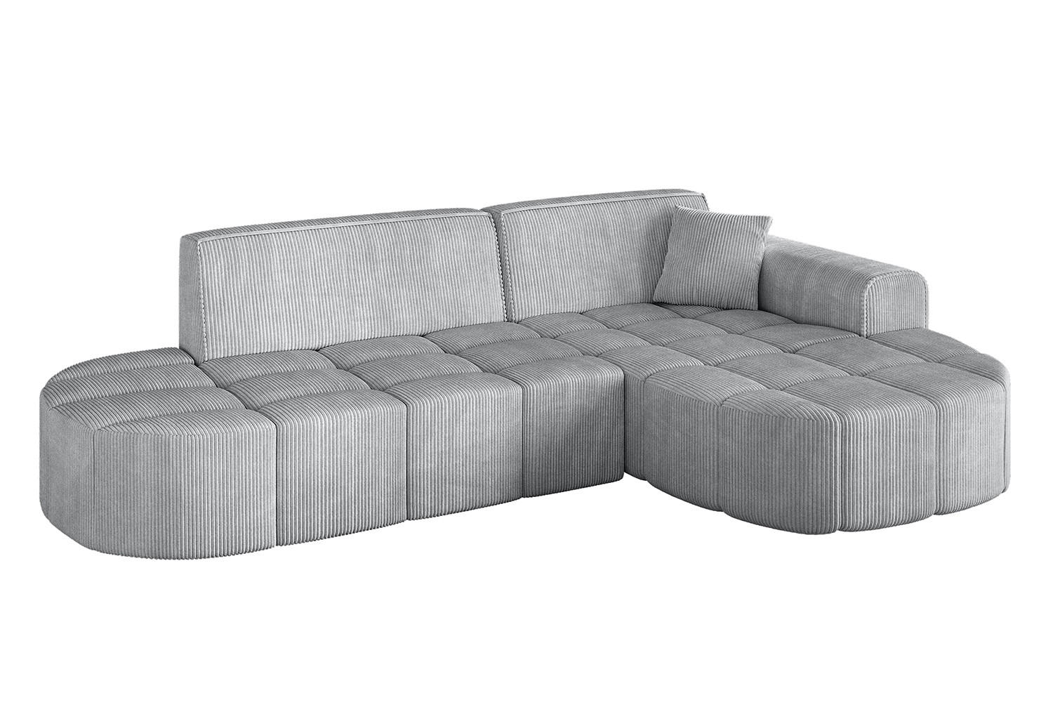 ECKSOFA Ottomane Rechts LIVO-L1 - 252x173x79,5 cm Grau - Grau, Holzwerkstoff/Textil (252/173cm) - ALTDECOR