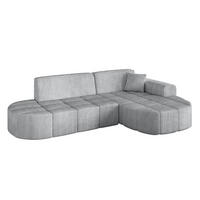 ECKSOFA Ottomane Rechts LIVO-L1 - 252x173x79,5 cm Grau - Grau, Holzwerkstoff/Textil (252/173cm) - ALTDECOR