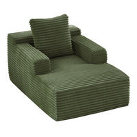 SOFA Manšestrová lenoška zelená bez montáže - zelená barva, textil (81/50/117cm) - Urban Meuble