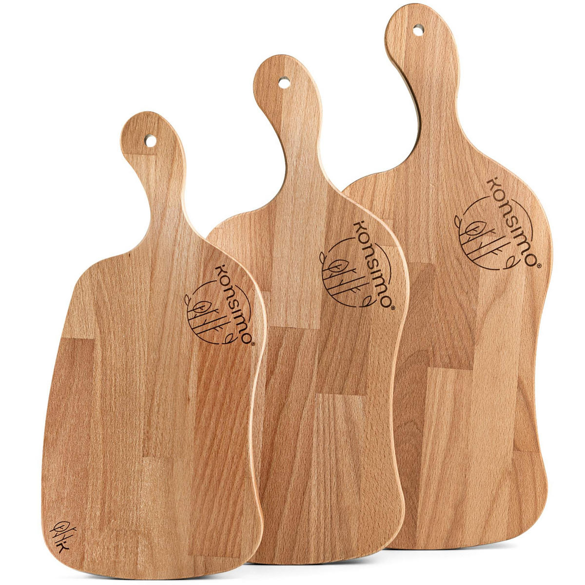 SCHNEIDEBRETT Holz Buche geölt LIVO 3-tlg - Buchefarben, Holz (23/49cm) - KONSIMO®