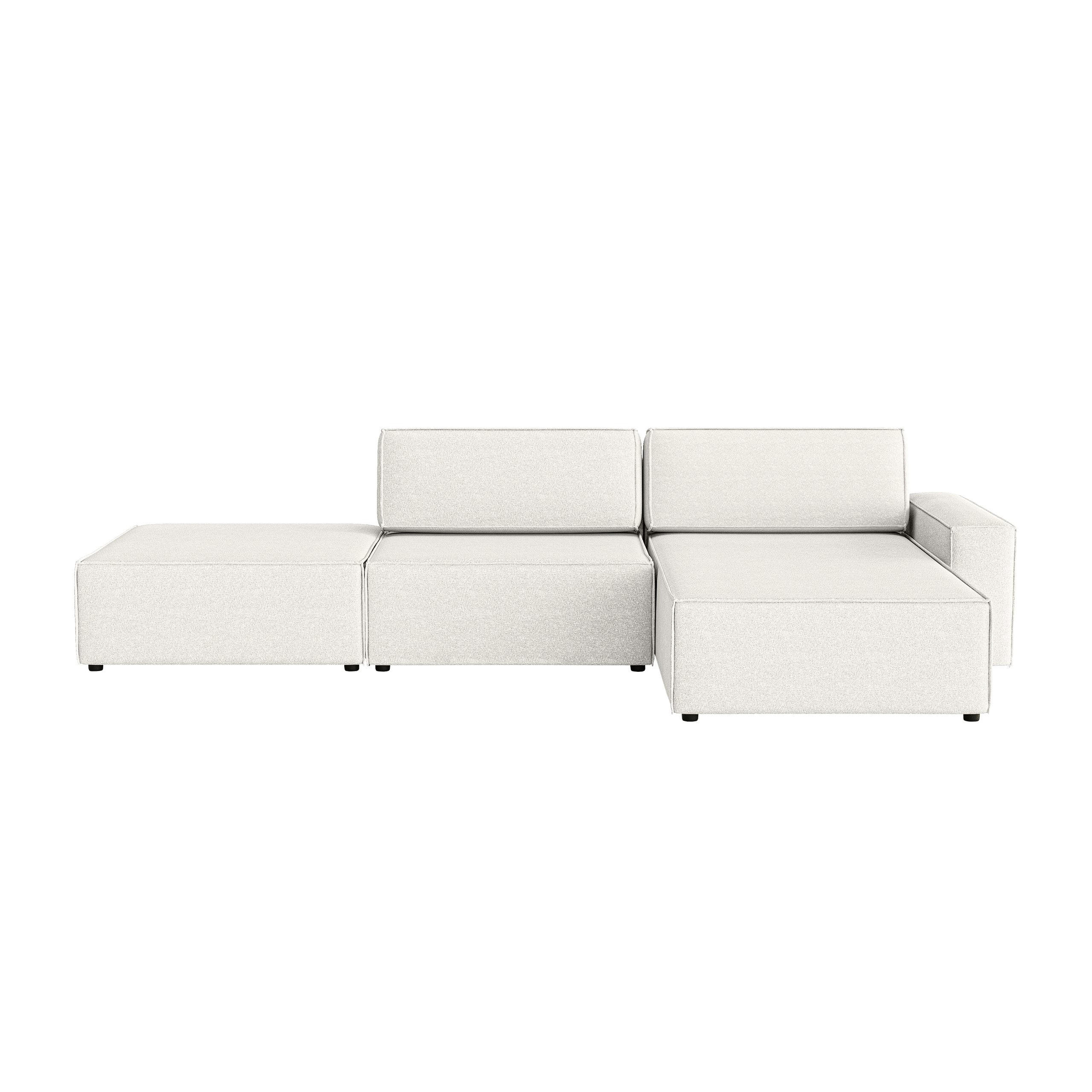 ECKSOFA Lummo Re mit Schlaffunktion, Cremeweiß - Weiß, Textil (323/185cm) - Fedve