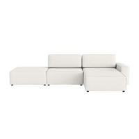 ECKSOFA Lummo Re mit Schlaffunktion, Cremeweiß - Weiß, Textil (323/185cm) - Fedve