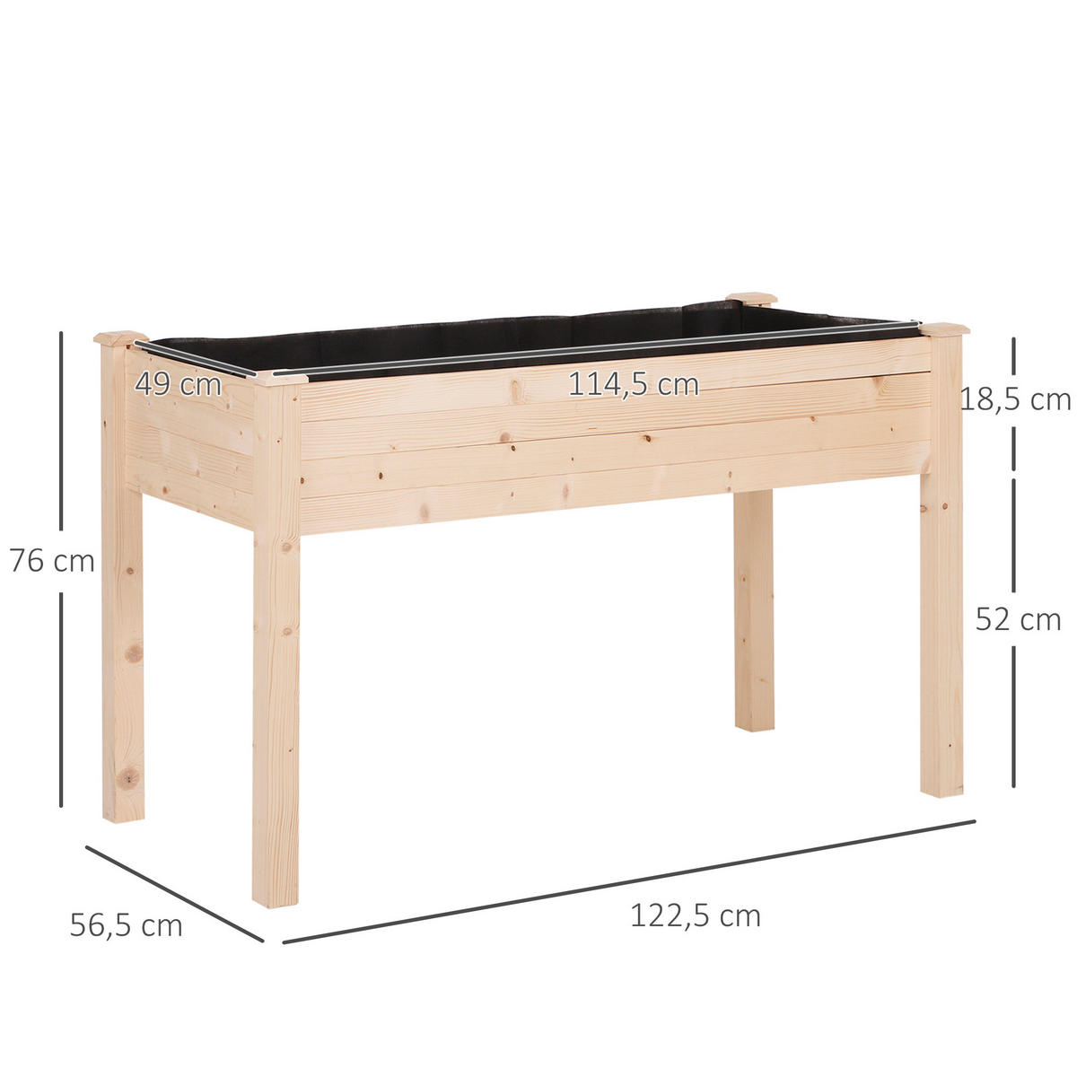 HOCHBEET DE-15961 mit Bewässerungssystem Holz - Naturfarben, Holzwerkstoff (122/76/56cm) - ComfortXL
