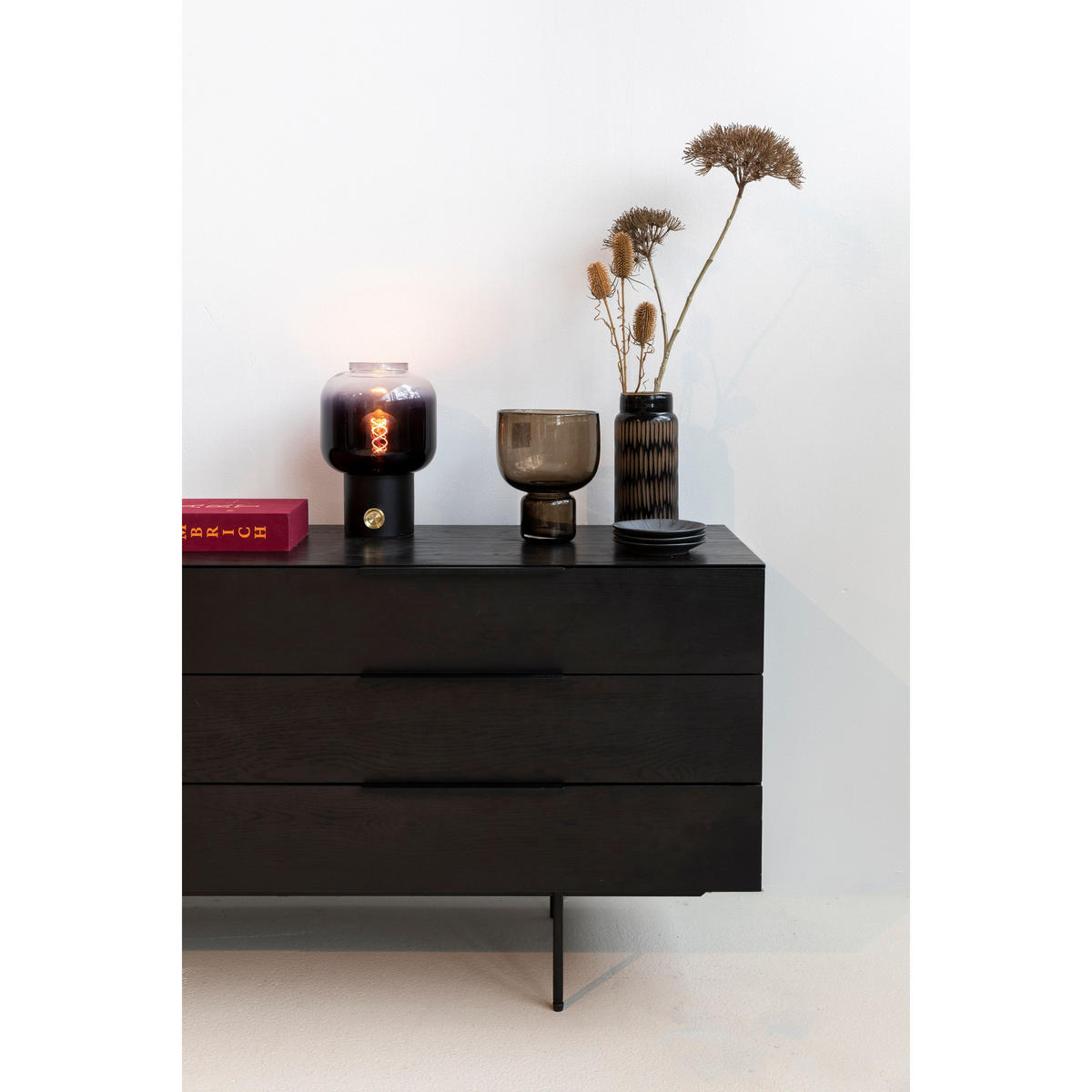 SIDEBOARD Travis Schwarz - Schwarz, Holzwerkstoff (180/70.5/45cm) - Zuiver