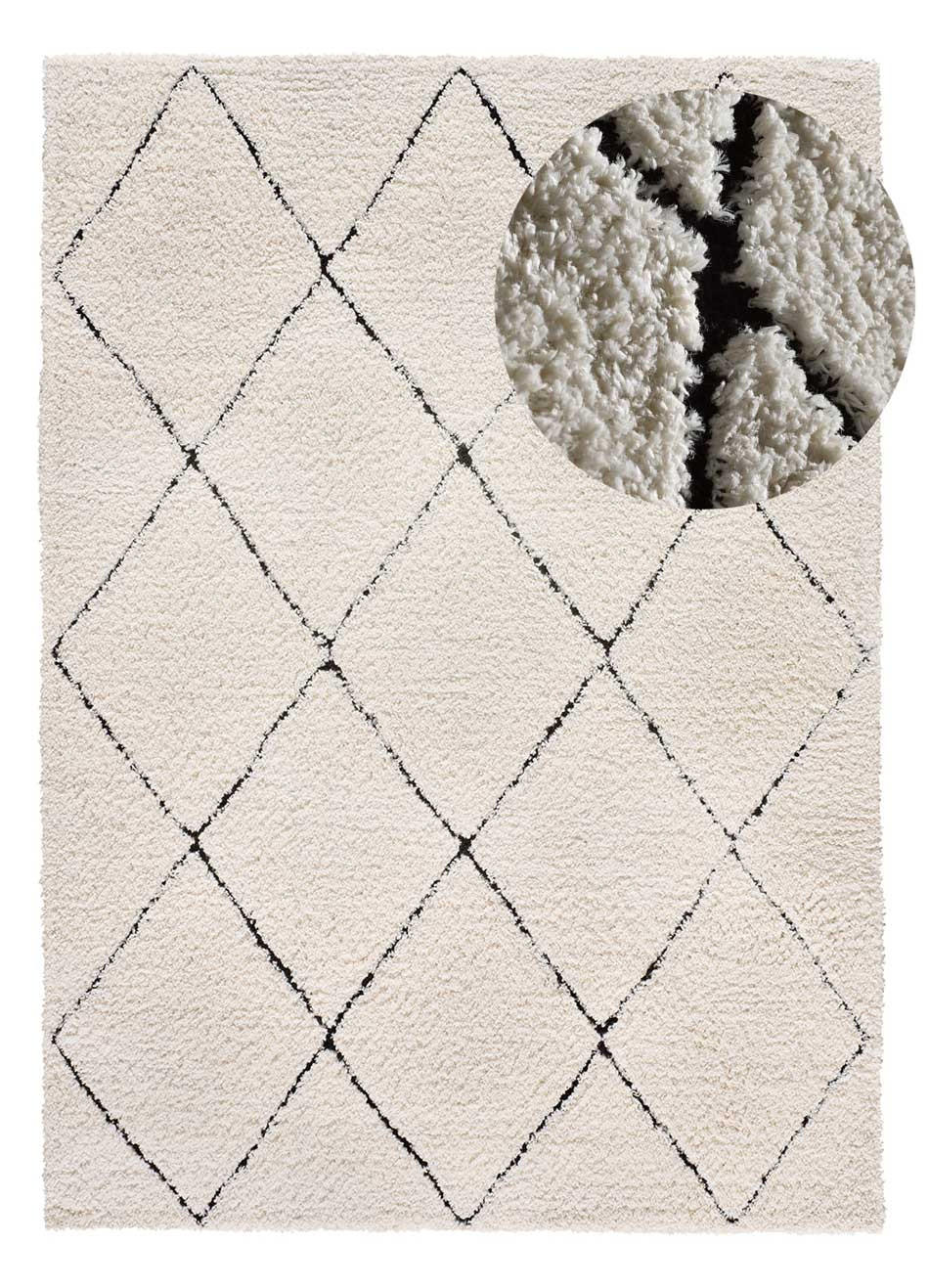 HOCHFLORTEPPICH Creme Atesa 60/120 cm - Creme, Naturmaterialien/Textil (60/120cm) - Atticgo