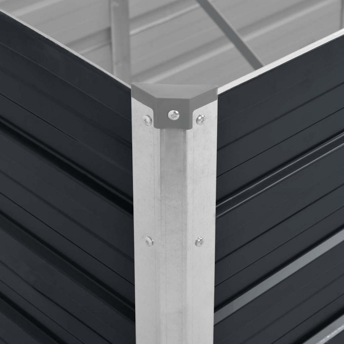 GARTEN-HOCHBEET Anthrazit 240/80/77 Cm Verzinkter Stahl - Anthrazit, Metall (240/77/80cm) - vidaXL