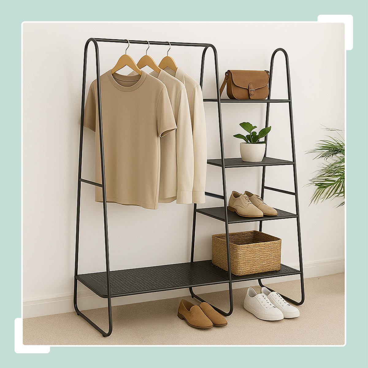KLEIDERSTÄNDER - Schwarz, Metall (100/150/39cm) - Relaxdays