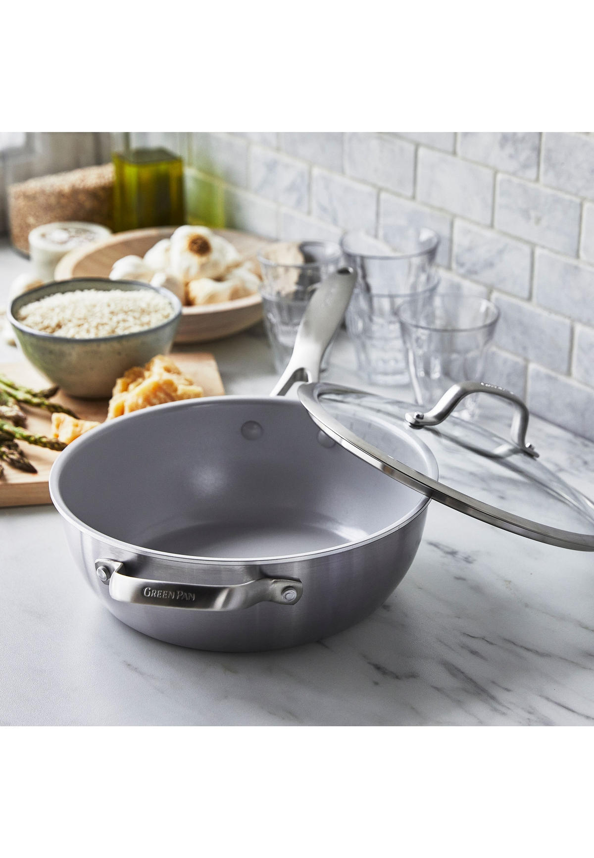 KASSEROLLE Venice Pro Evershine - Silberfarben, Metall (24cm) - GreenPan
