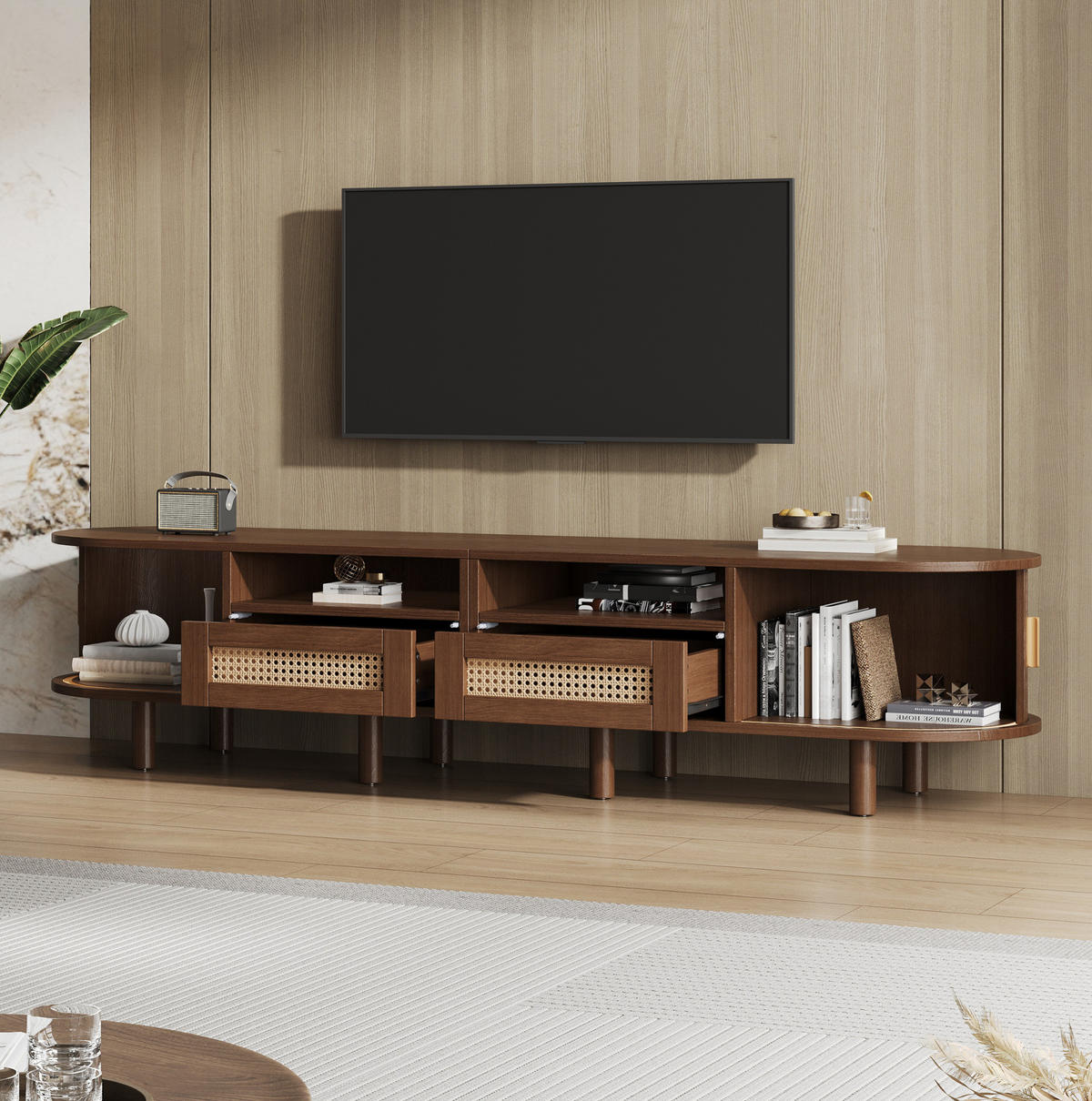 TV-ELEMENT mit 2 Schubladen und Schiebetüren 170 x 40 x 40 cm Walnuss - Dunkelbraun, Holz (40/40/170cm) - Beauniv