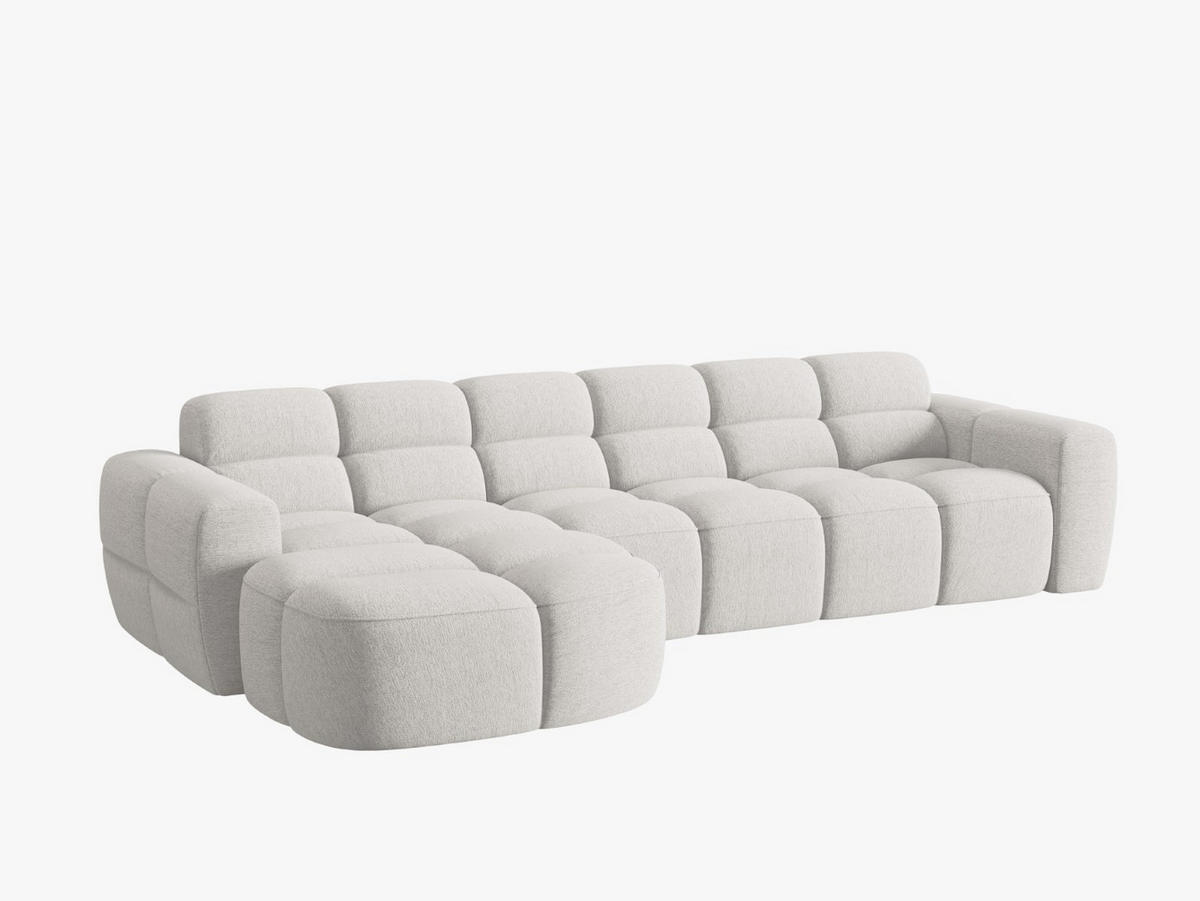 ECKSOFA links Lisa aus strukturiertem Stoff hellgrau 4 Sitzplätze - Hellgrau, Textil (170/310cm) - Micadoni