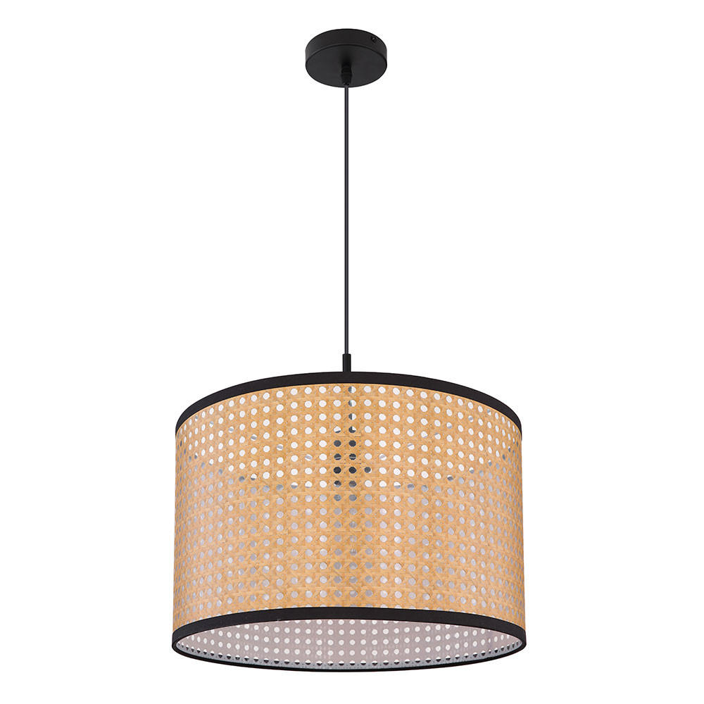HÄNGELEUCHTE Bambus-Optik Braun Natur - Braun, Metall (45/45/140cm) - Globo Lighting