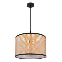 HÄNGELEUCHTE Bambus-Optik Braun Natur - Braun, Metall (45/45/140cm) - Globo Lighting