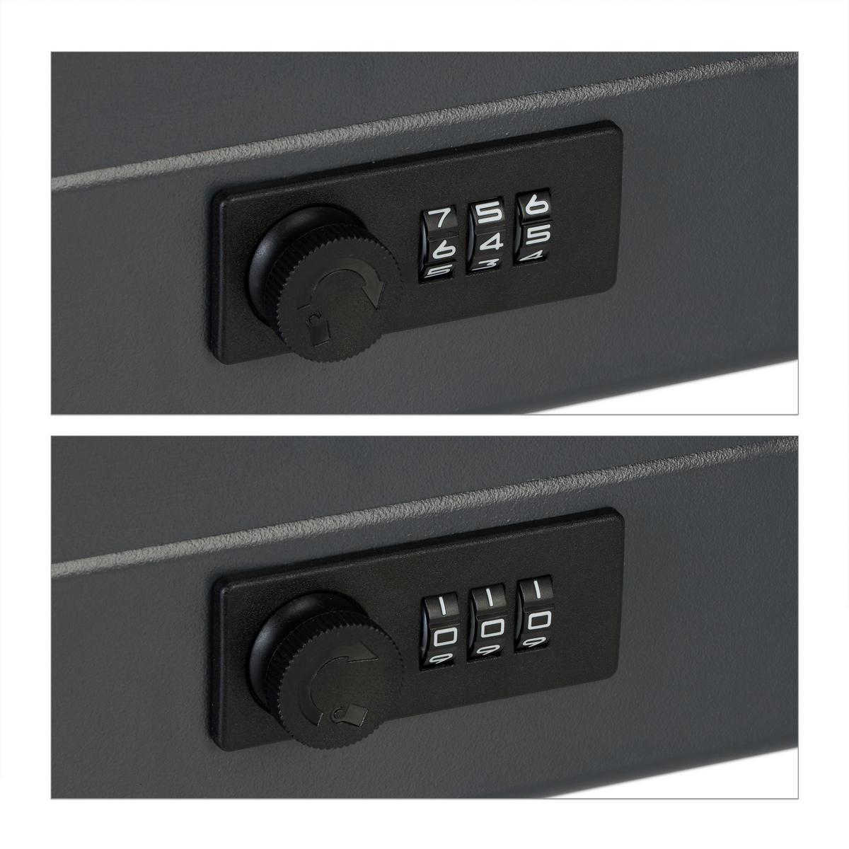 GELDKASSETTE - Grau, Kunststoff/Metall (30.5/8.5/25cm) - Relaxdays