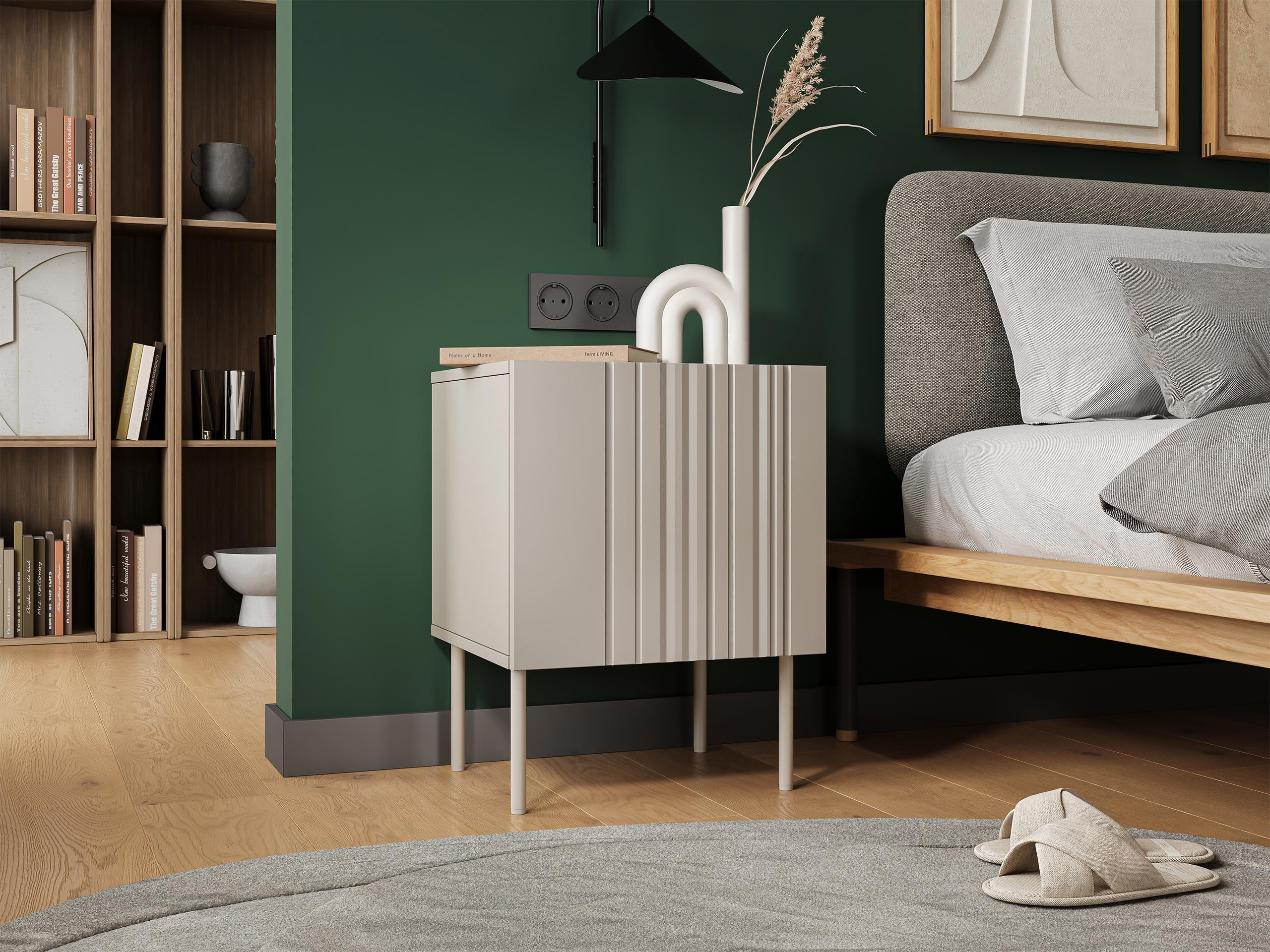 NACHTTISCH-SET Isla (2 Stück) - Beige, Holzwerkstoff/Metall (45/59/40cm) - MIRJAN24
