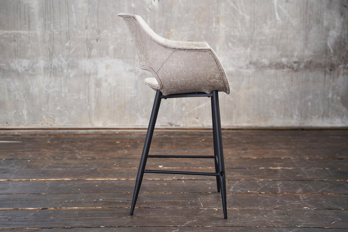 BARHOCKER ZAJA Weiß Microfaser - Weiß, Textil (57/114/59cm) - KAWOLA
