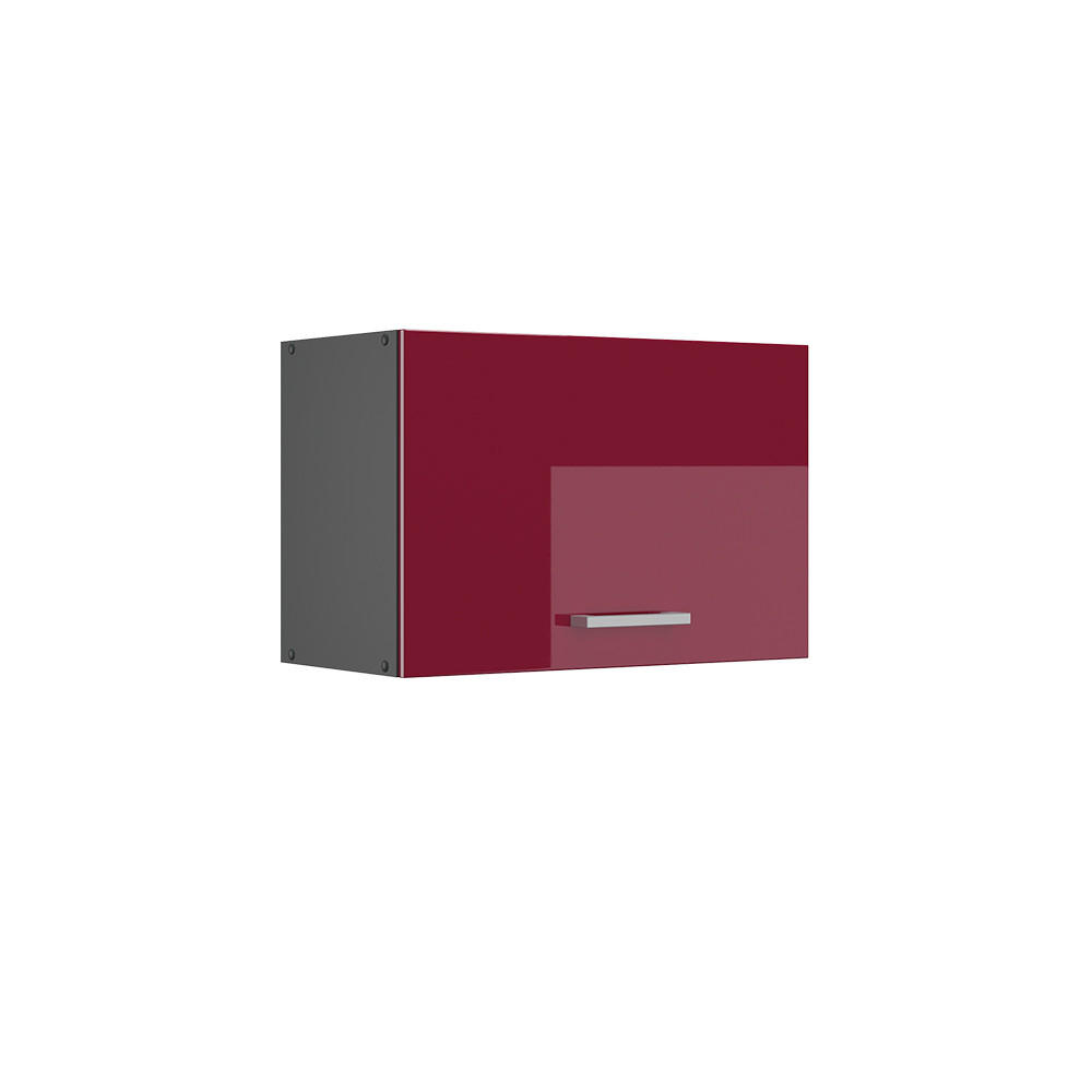 HÄNGESCHRANK R-Line Bordeaux Hochglanz 60 cm Flach - Bordeaux/Anthrazit, Holzwerkstoff (60/40/31cm) - Vicco