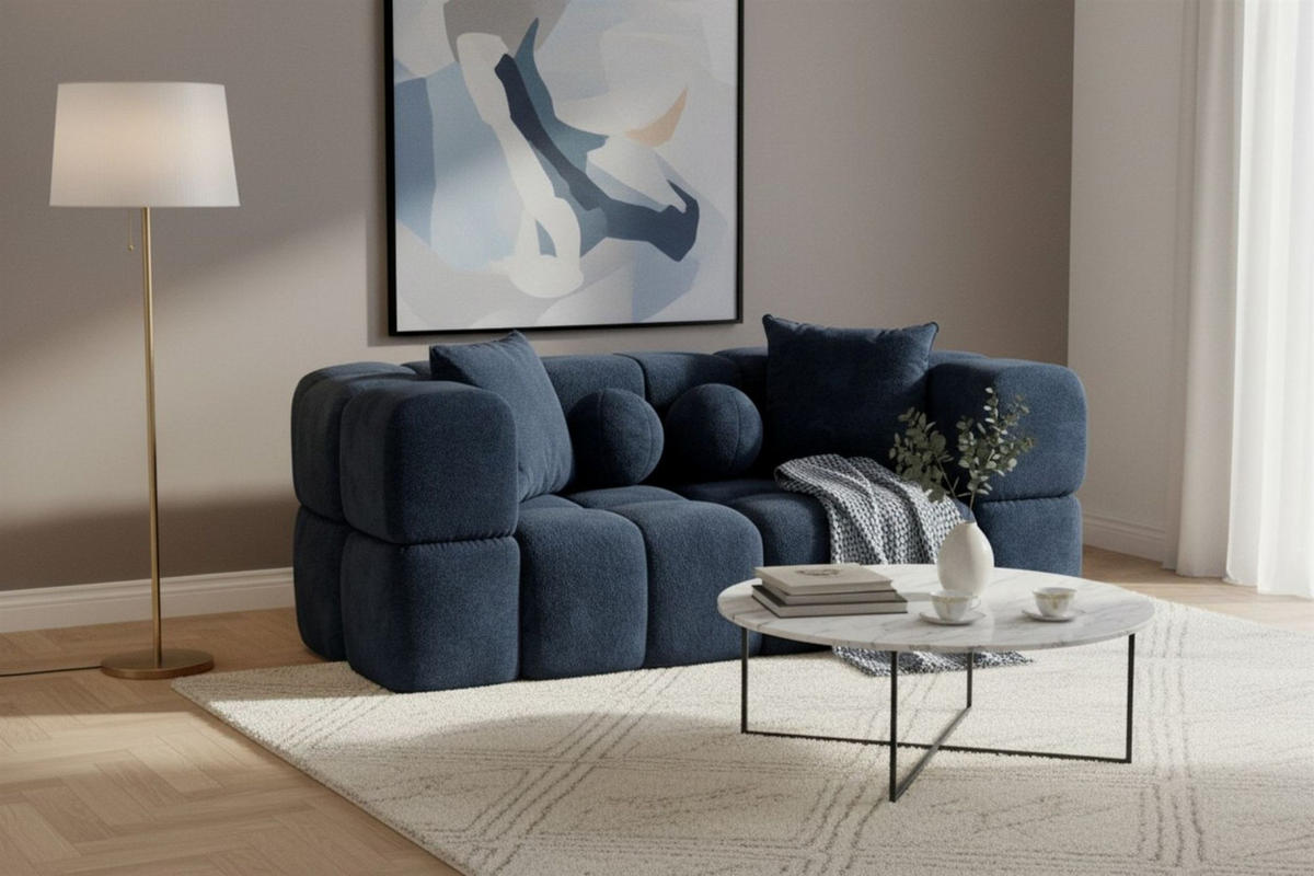 SOFA 3-sitzer Vega - Blau, Holzwerkstoff/Textil (250/77/103cm) - Fun Möbel